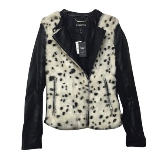 Express Jackets & Blazers - Express Dalmatian leather jacket